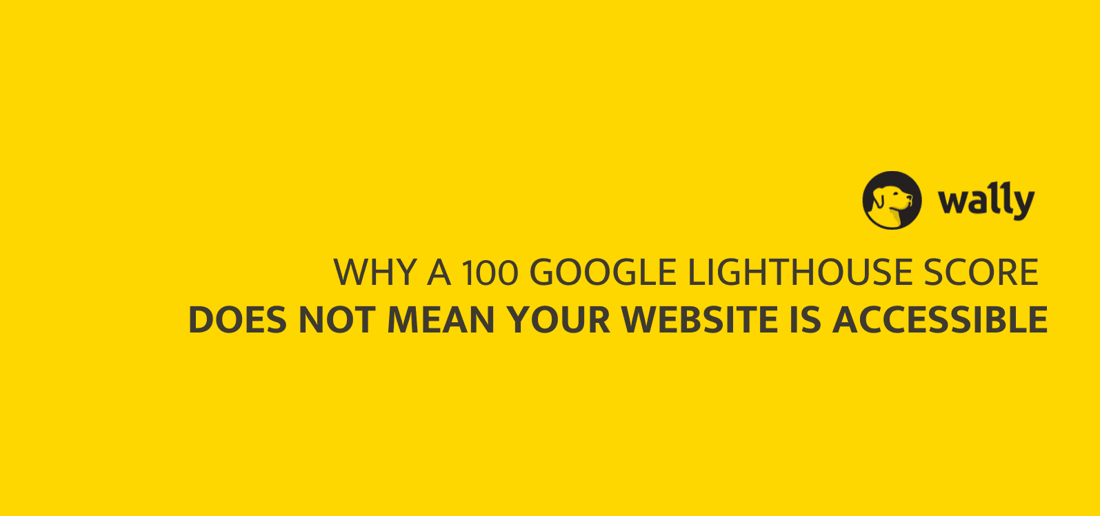 Why a 100 Google Lighthouse Score Does Not Mean Your Website Is Accessible Wally Banner